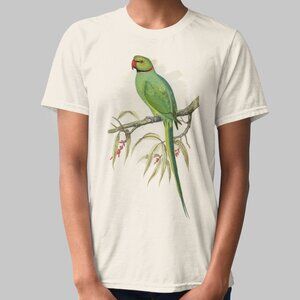 Rose-Ringed Parakeet VTG Parrot Print Short Sleeve Graphic Tee T-shirt S M L XL